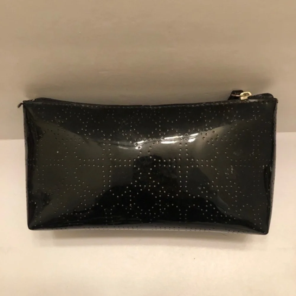 Kate spade black perforated cosmetic makeup case